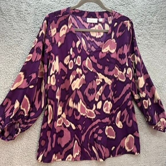 Belle by Kim Gravel Medium Purple Flowy Top Summer Beach Pool Casual Vacation - Picture 6 of 10